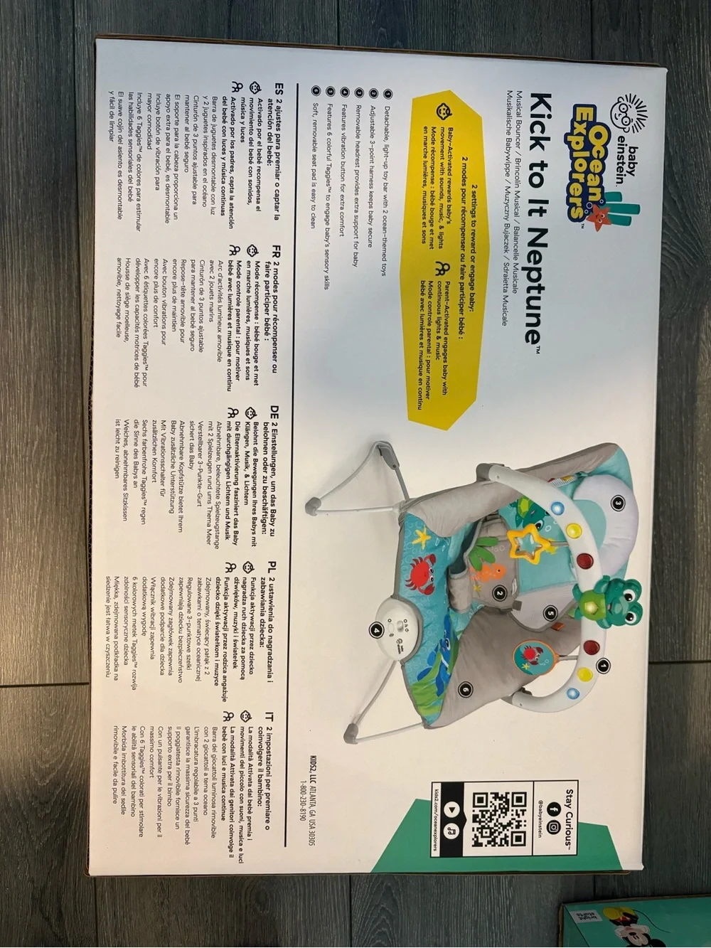 Baby Einstein Kick-to-It Neptune Activity Seat - Teal & Green